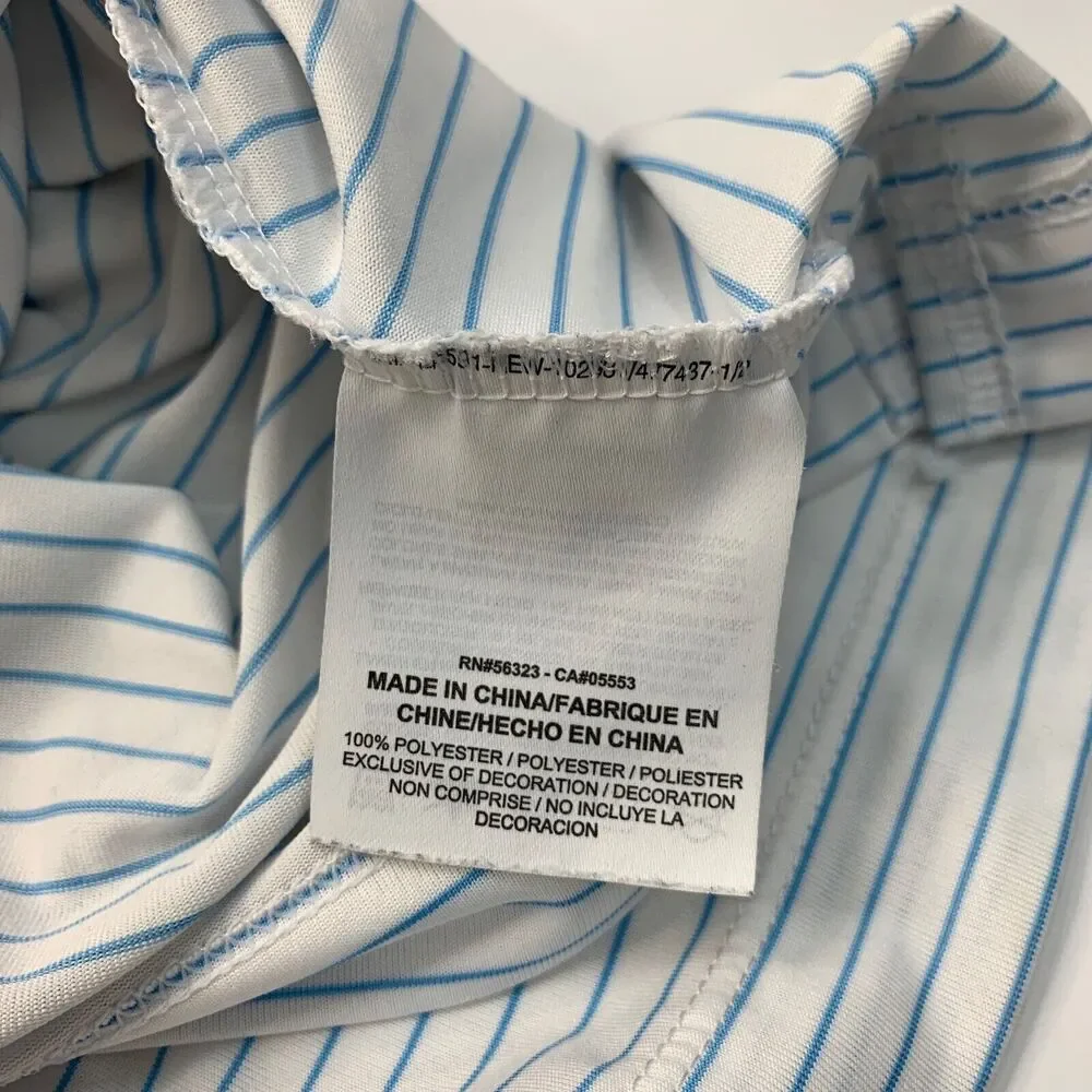 Nike Polo Shirt Mens M Medium White Victory Stripe Golf Tour Performance *READ